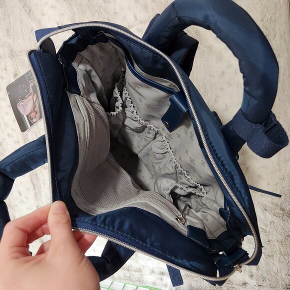 NWT Itzy Ritzy Chic Blue Puffer Dream Convertible Baby Diaper Bag - Picture 7 of 9